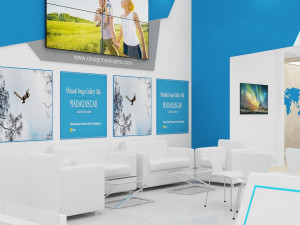 exhibition stand three sides open stall 3D Model