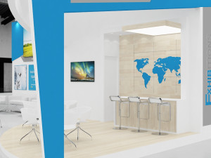 exhibition stand three sides open stall 3D Model