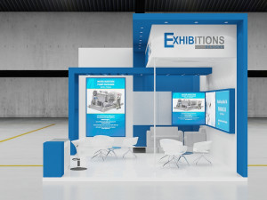 exhibition stand two sides open stall 3D 모델