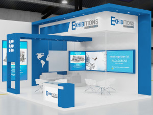 exhibition stand two sides open stall 3D 모델