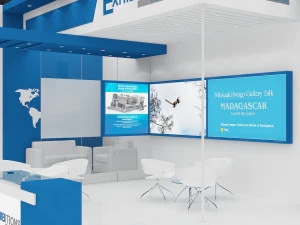 exhibition stand two sides open stall 3D Model