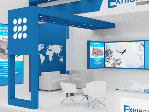 exhibition stand two sides open stall 3D 모델
