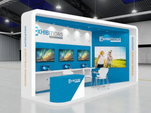 estande de exposi&ccedil;&atilde;o dois lados tenda aberta Modelo 3D
