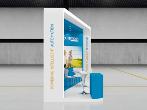 exhibition stand two sides open stall Modelo 3D