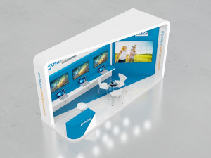 exhibition stand two sides open stall Modelo 3D