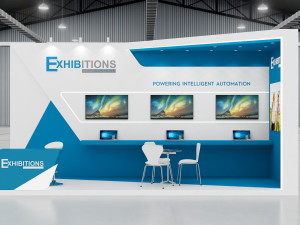 exhibition stand two sides open stall 3D 모델