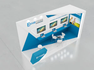 exhibition stand two sides open stall 3D Model