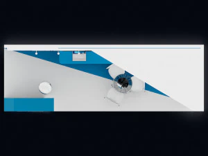 exhibition stand two sides open stall 3D Model