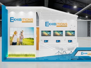 exhibition stand two sides open stall 3D Model