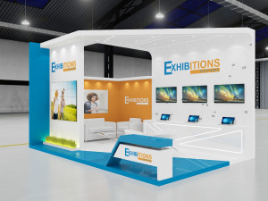 exhibition stand two sides open stall 3Dモデル