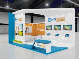 exhibition stand two sides open stall 3D Model