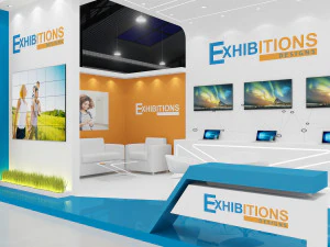 exhibition stand two sides open stall 3D Model