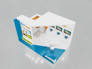 exhibition stand two sides open stall 3Dモデル