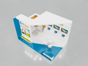exhibition stand two sides open stall 3D Model