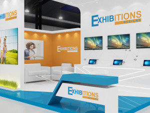 exhibition stand two sides open stall 3Dモデル