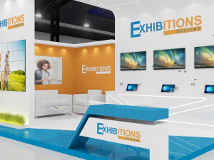 exhibition stand two sides open stall 3D Model