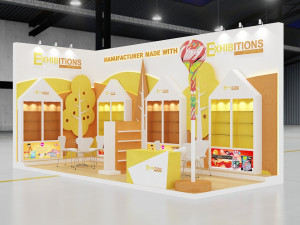 exhibition stand two sides open stall 3D 모델