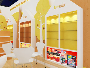 exhibition stand two sides open stall Model 3D