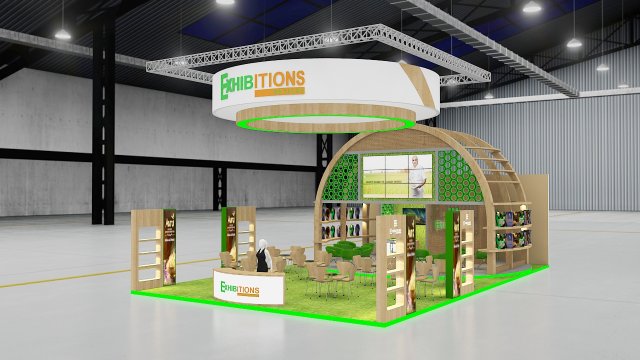 exhibition stand threesides open stall 3D Model .c4d .max .obj .3ds .fbx .stl .blend 