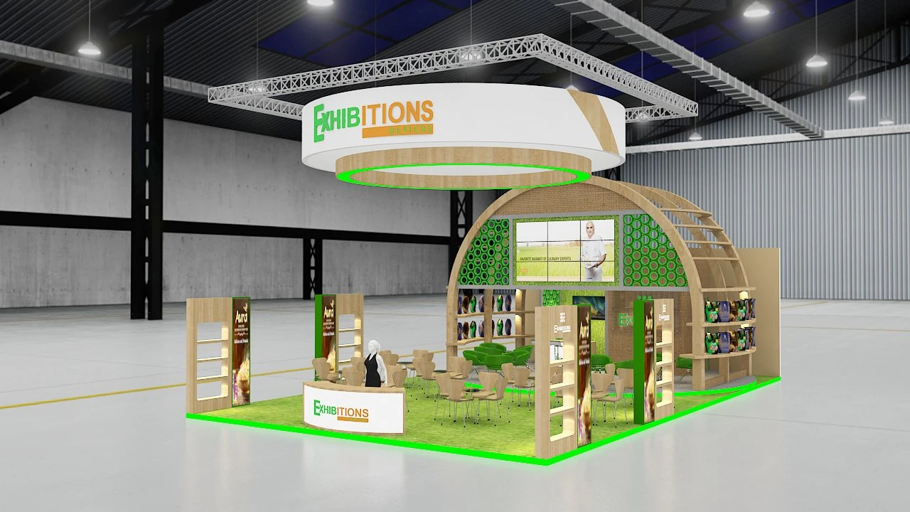exhibition stand threesides open stall 3D Model .c4d .max .obj .3ds .fbx .stl .blend 