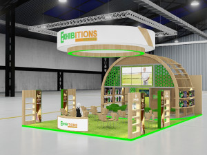 exhibition stand threesides open stall 3D 모델