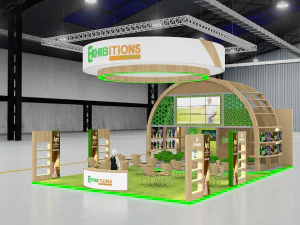 estande de exposi&ccedil;&atilde;o tr&ecirc;s lados tenda aberta Modelo 3D
