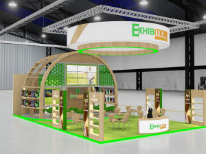 exhibition stand threesides open stall 3D Model