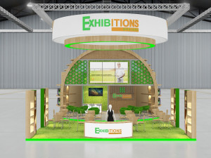 exhibition stand threesides open stall 3D Model