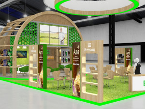 exhibition stand threesides open stall 3D Model