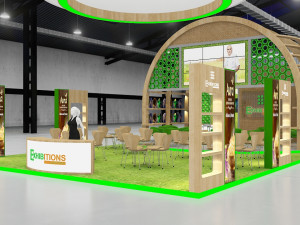 exhibition stand threesides open stall 3D Model