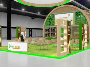 exhibition stand threesides open stall 3D Model