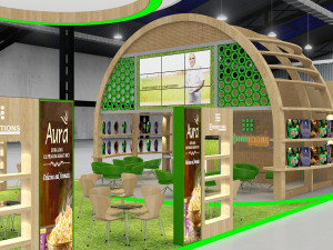 exhibition stand threesides open stall 3D Model