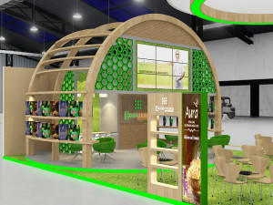 exhibition stand threesides open stall 3D Model