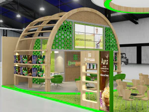 exhibition stand threesides open stall 3D Model