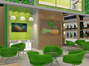 exhibition stand threesides open stall 3D Model
