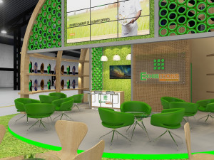 exhibition stand threesides open stall 3D Model