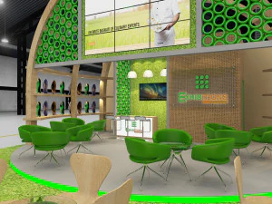 exhibition stand threesides open stall 3D Model