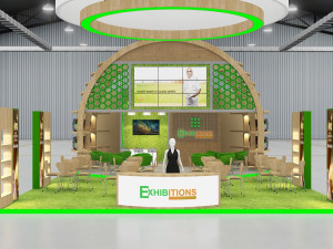 exhibition stand threesides open stall 3D Model