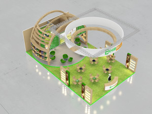 exhibition stand threesides open stall 3D Model