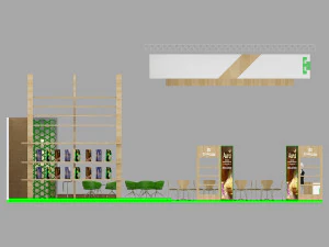 exhibition stand threesides open stall 3D Model