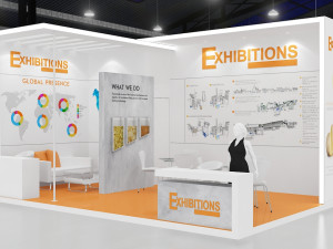 exhibition stand two sides open stall 3D Model