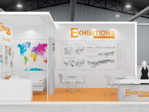 exhibition stand two sides open stall 3D Model