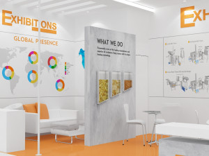 exhibition stand two sides open stall 3D Model