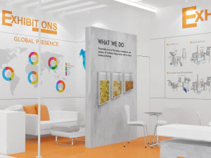 exhibition stand two sides open stall 3D Model