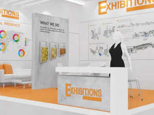exhibition stand two sides open stall 3D Model