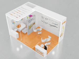 exhibition stand two sides open stall 3D Model