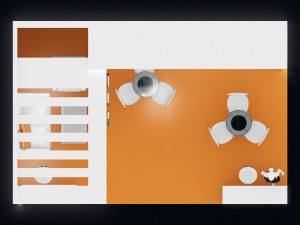 exhibition stand two sides open stall 3D Model