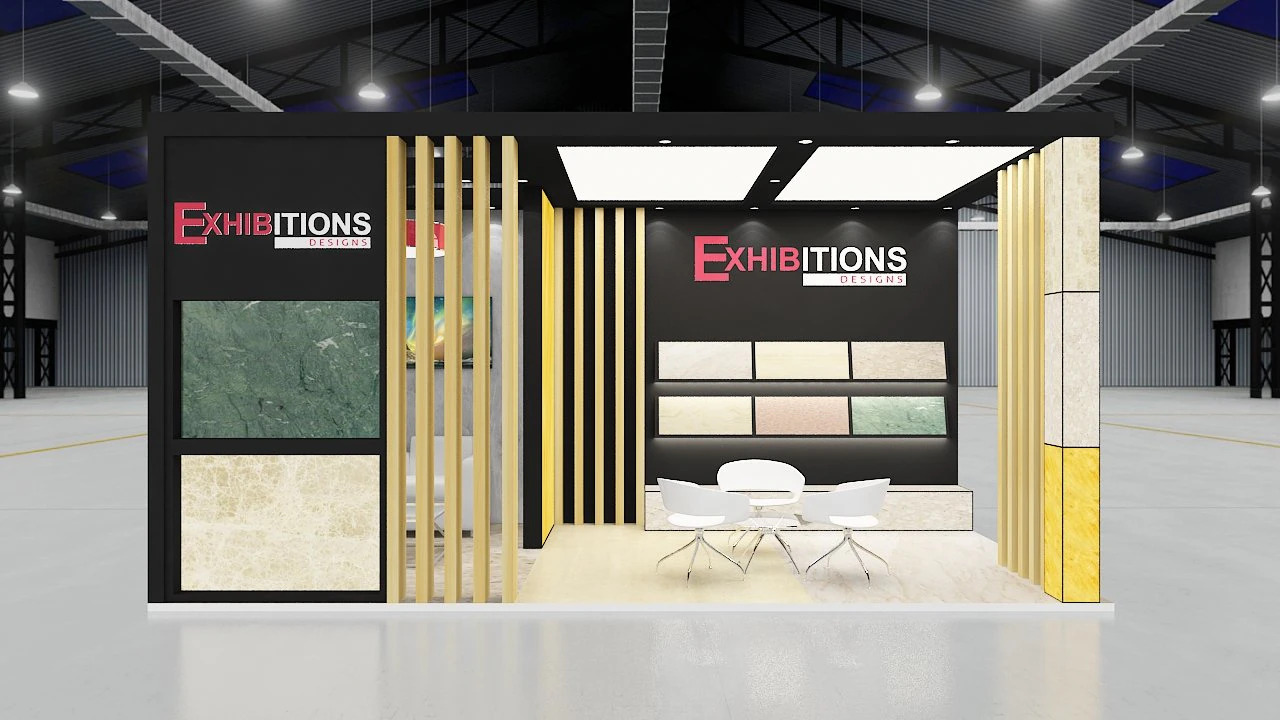 exhibition stand two sides open stall 3D Model .c4d .max .obj .3ds .fbx .stl .blend 