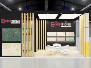 exhibition stand two sides open stall 3D मॉडल