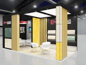 exhibition stand two sides open stall 3D Model